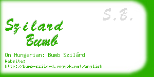 szilard bumb business card